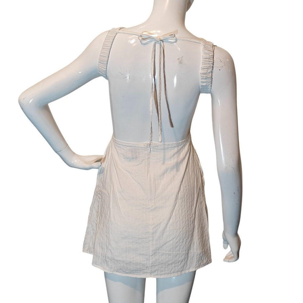 White Open Back Mini Dress
