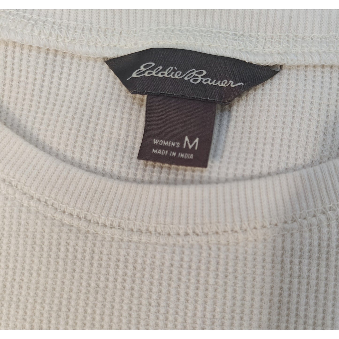 Cream Waffle Knit Thermal Top