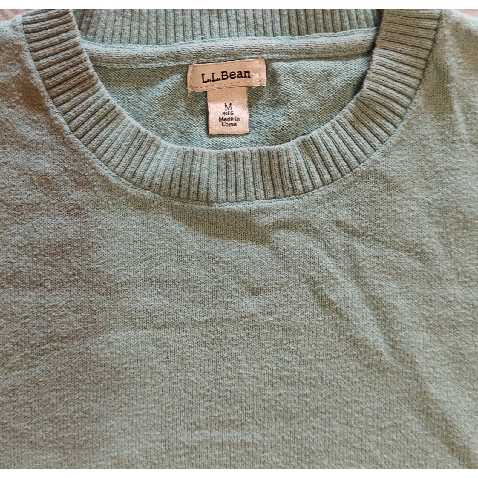 Aqua Cotton Cashmere Crewneck Sweater