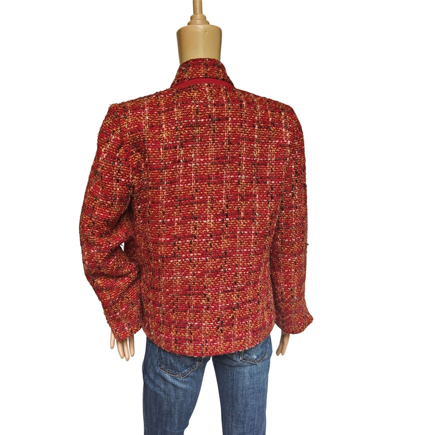Red Tweed Boucle Jacket