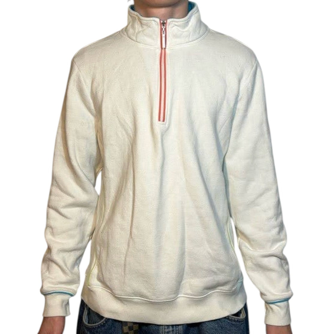 Cream Quarter Zip Fleece Pullover