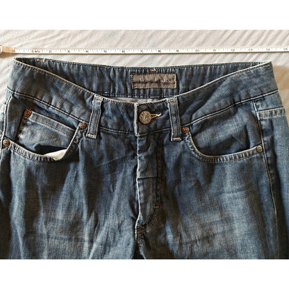 Slim Denim Cuffed Ankle Blue Wash Jeans