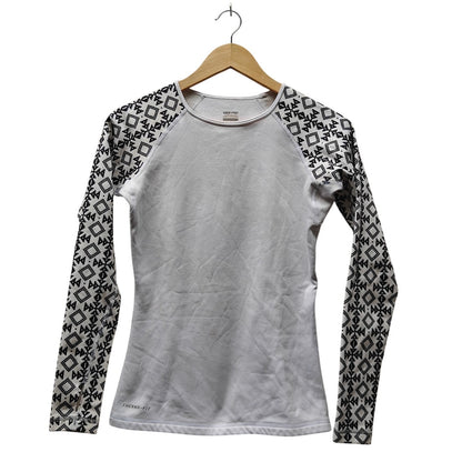 Black and White Therma-Fit Long Sleeve Raglan Top