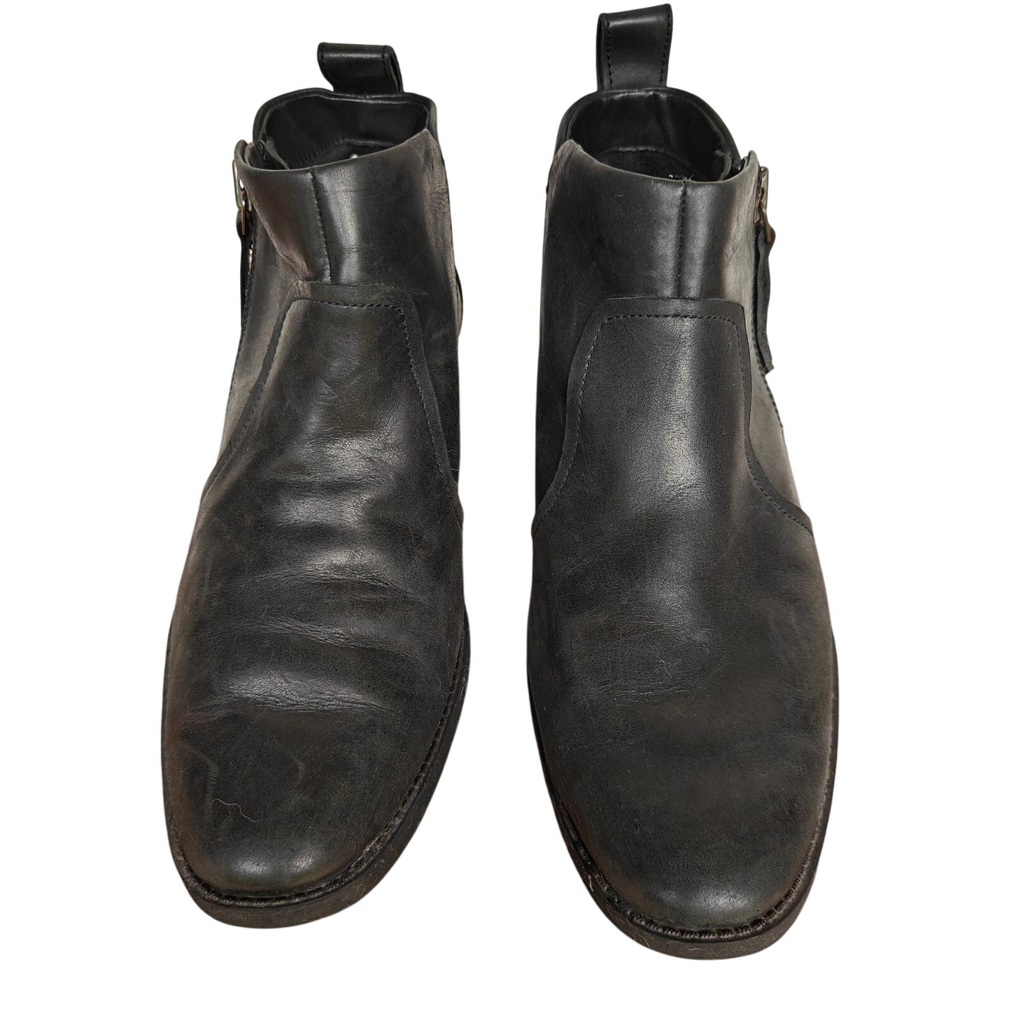Black Leather Chelsea Ankle Boots