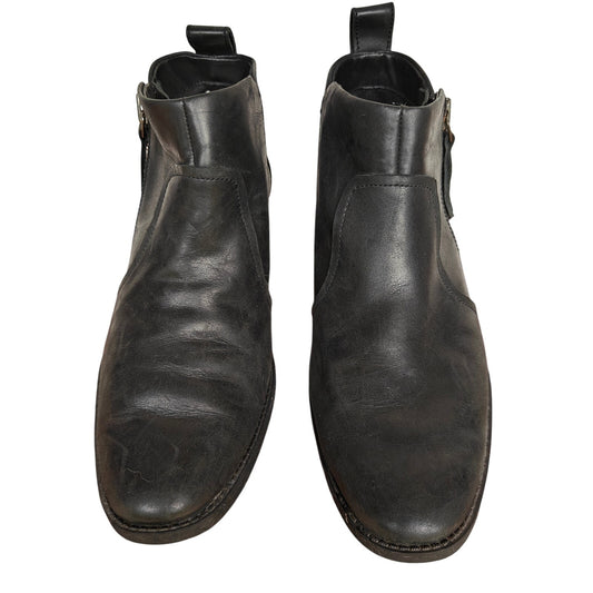 Black Leather Chelsea Ankle Boots