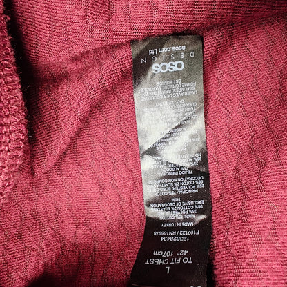Burgundy Velour Half Zip Pullover Sweatshirt