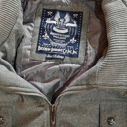 Gray Wool Blend Hooded Jacket