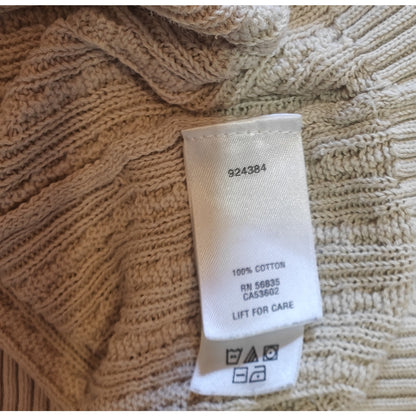 Cream Cable Knit V-Neck Sweater