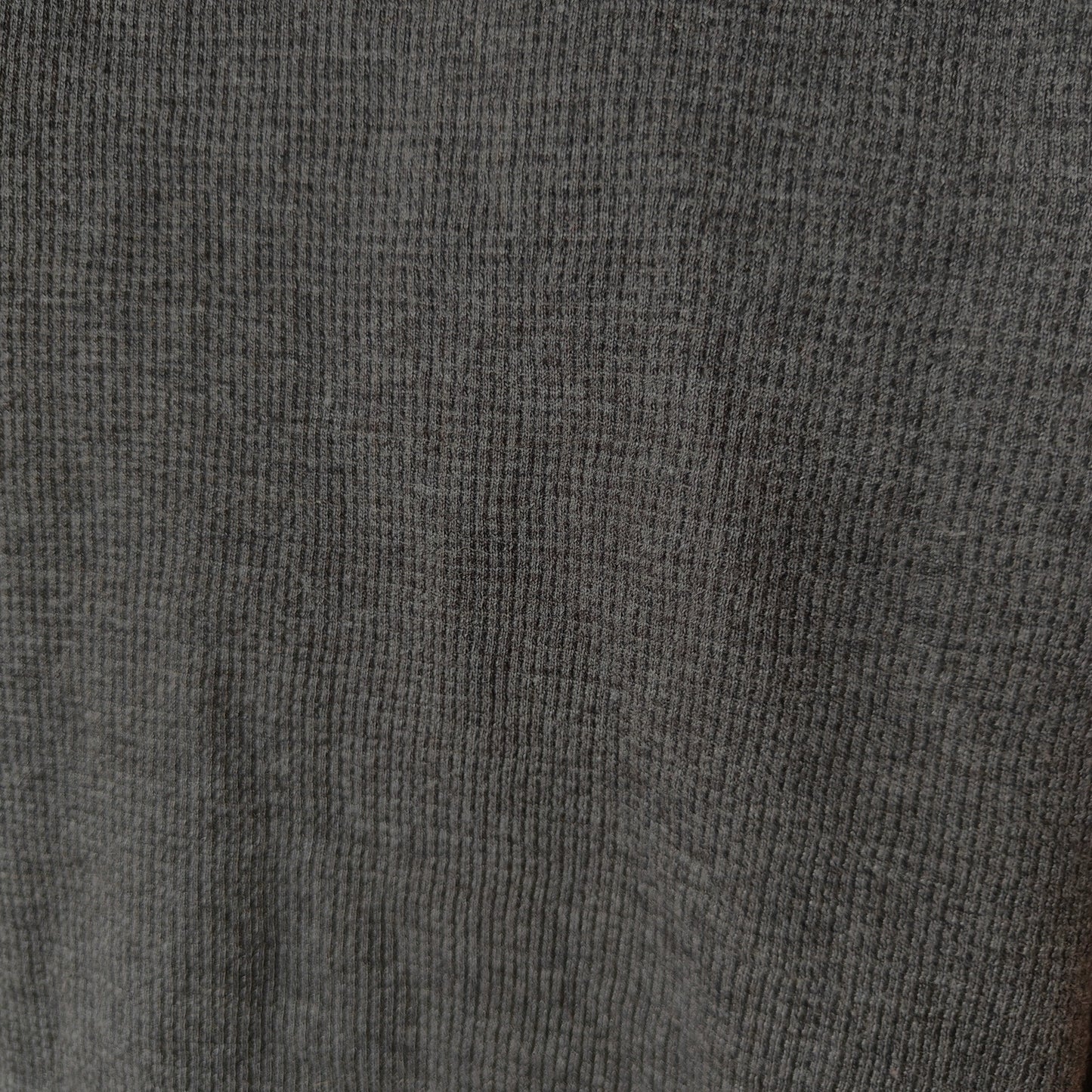 Gray Waffle Knit Long-Sleeve Henley