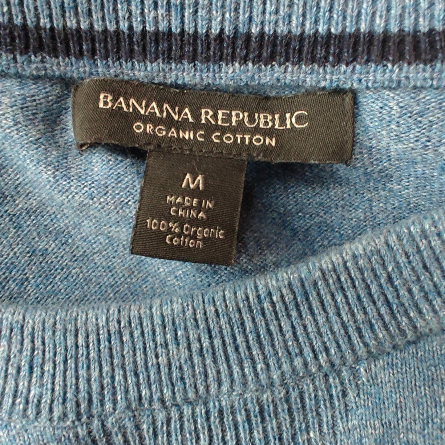 Blue Organic Cotton Crewneck Sweater