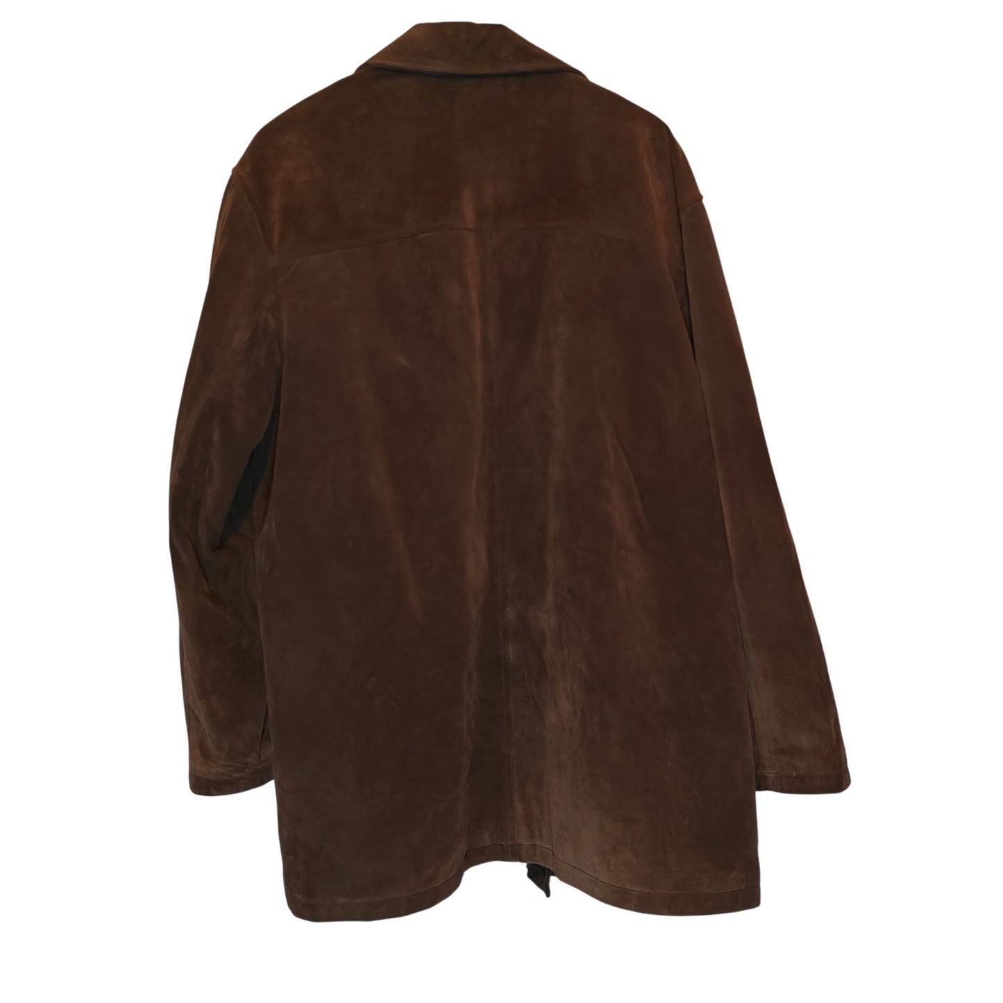 Vintage Brown Suede Leather Car Coat