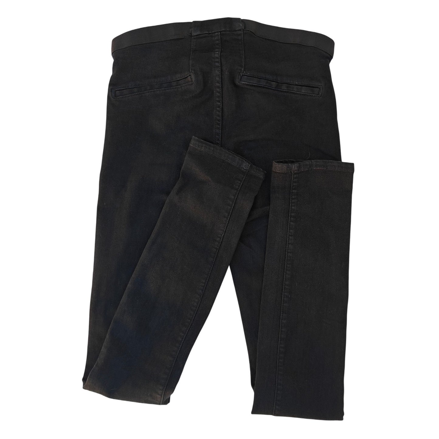 Black Stretch Denim Pull On Skinny Jeans