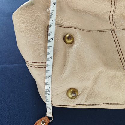 White Pebbled Leather Tote Bag