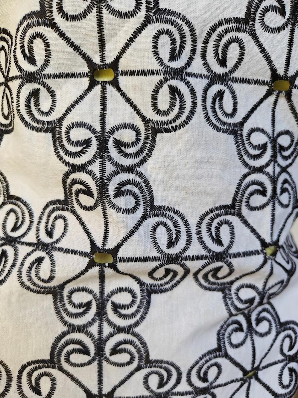 Black and White Linen Blend Sheath Dress