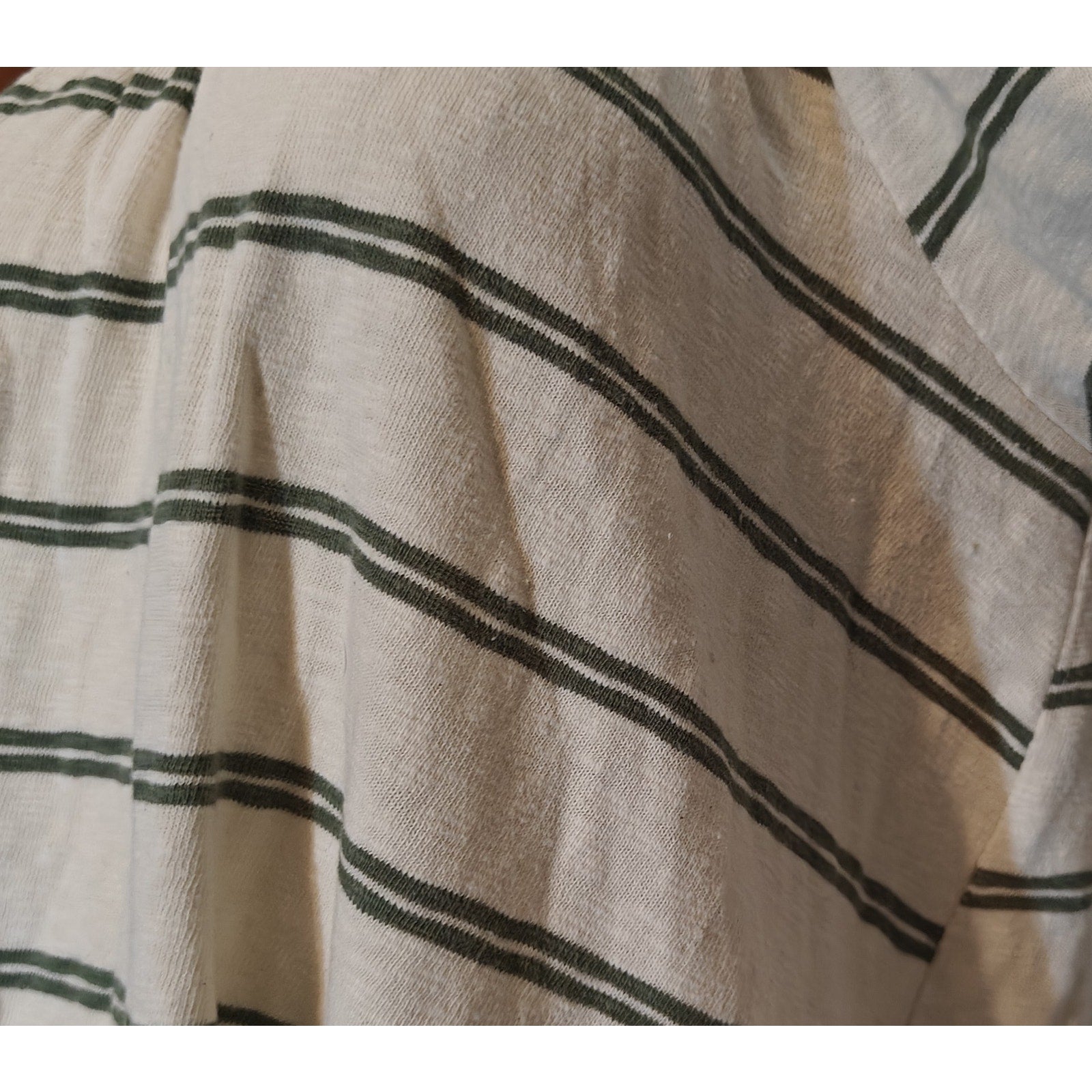 Cream Striped Off The Shoulder Dress