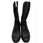 Black Leather Western Cowboy Boots