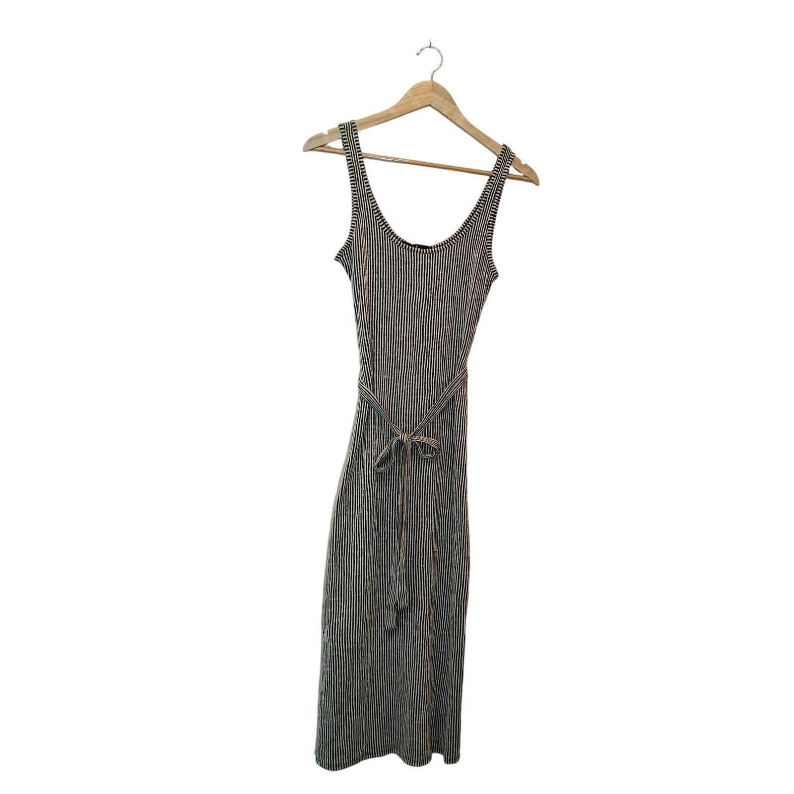 Striped Midi Olive and Cream Bodycon Dress
