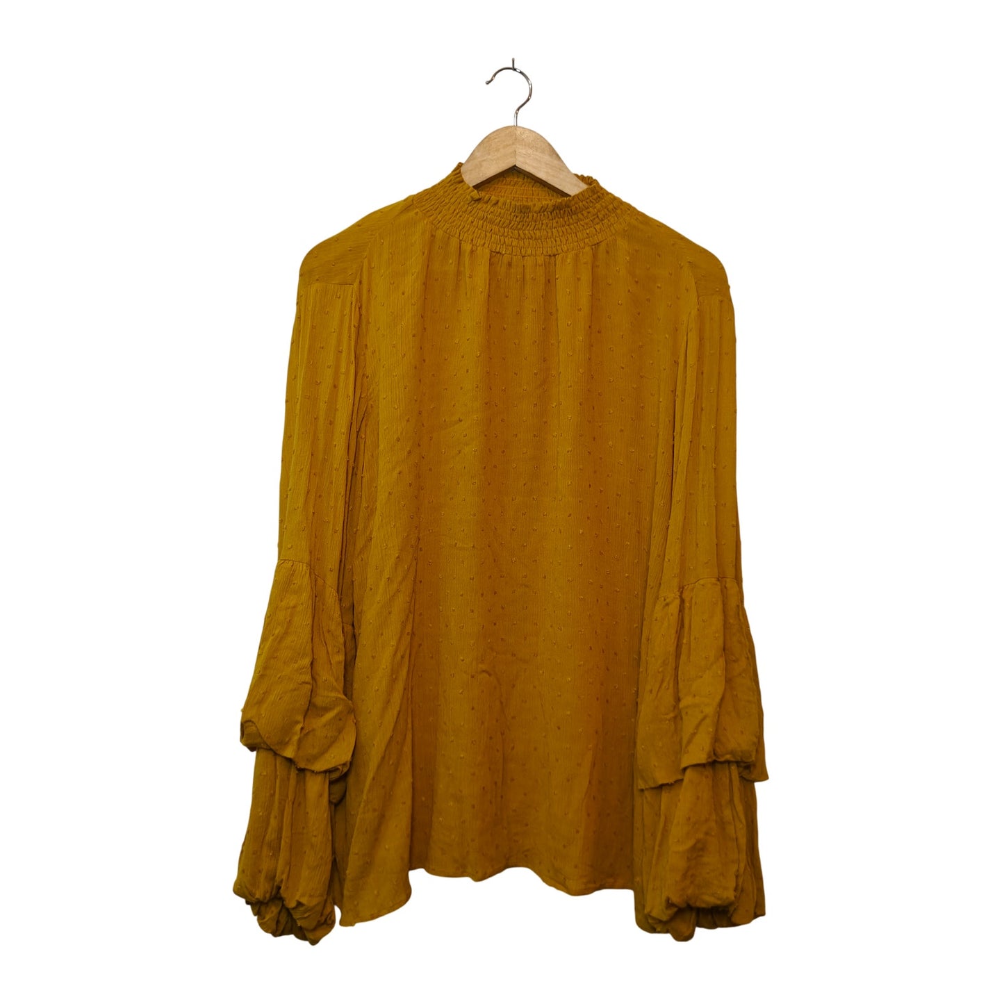 Mustard Yellow Swiss Dot Blouse