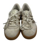 White/Gold Suede Sneakers with Gum Sole