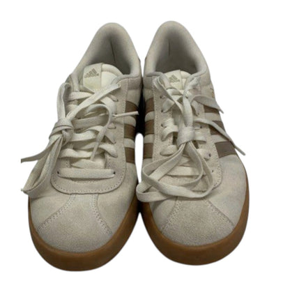 White/Gold Suede Sneakers with Gum Sole