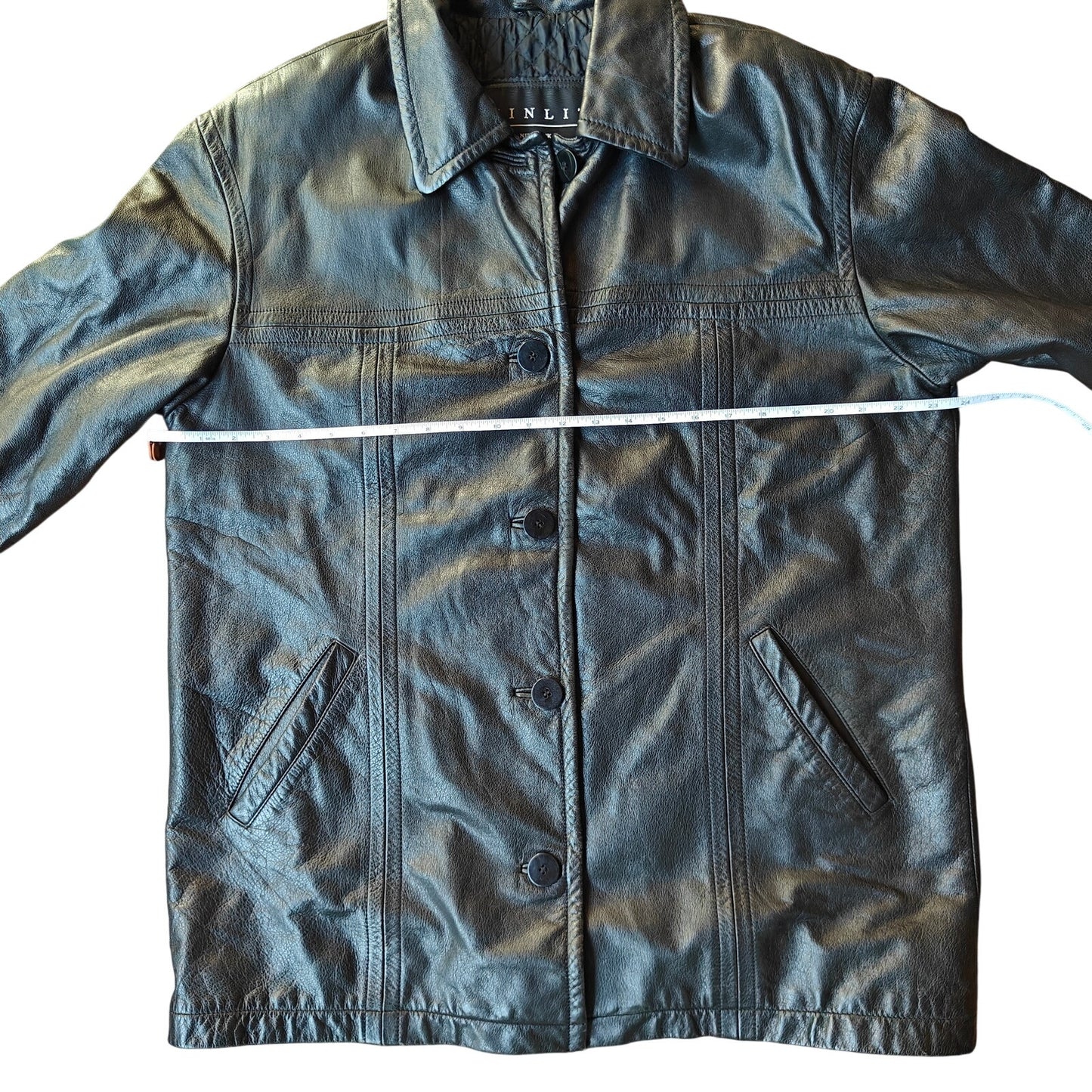 Vintage Black Leather Car Coat Black