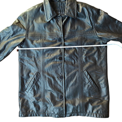 Vintage Black Leather Car Coat Black