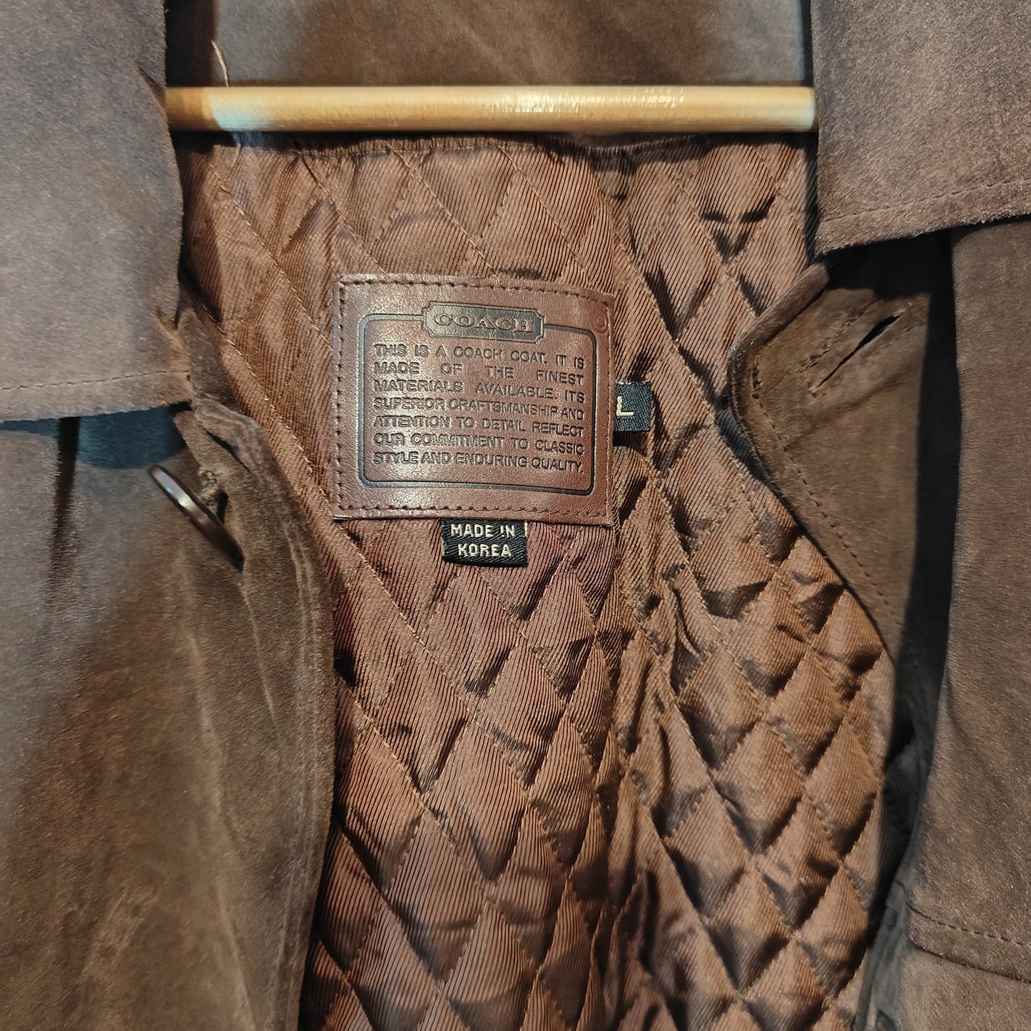 Vintage Brown Suede Leather Car Coat