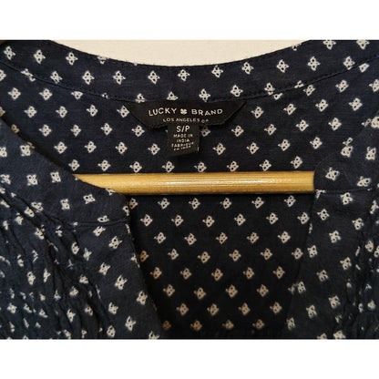 Navy Boho Print Sleeveless Top