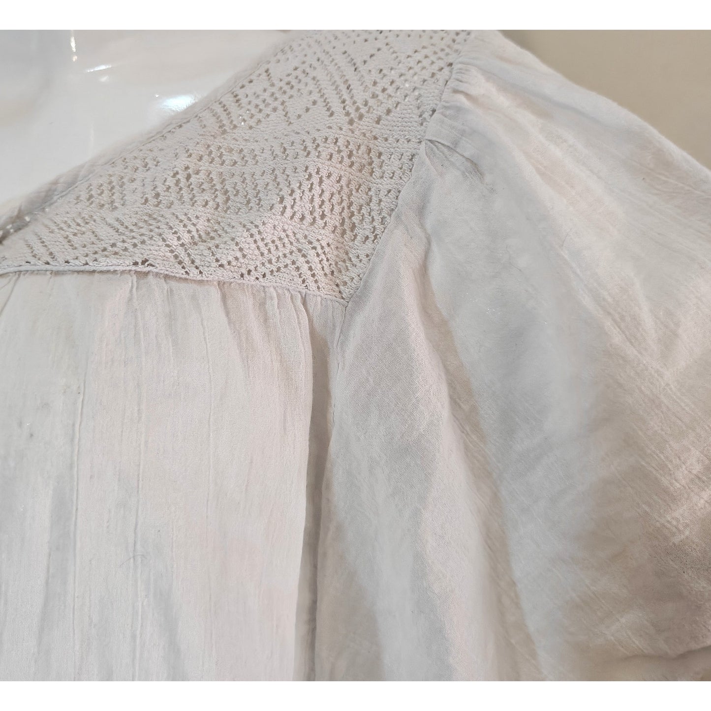 White Boho Peasant Top