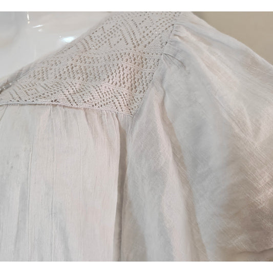 White Boho Peasant Top