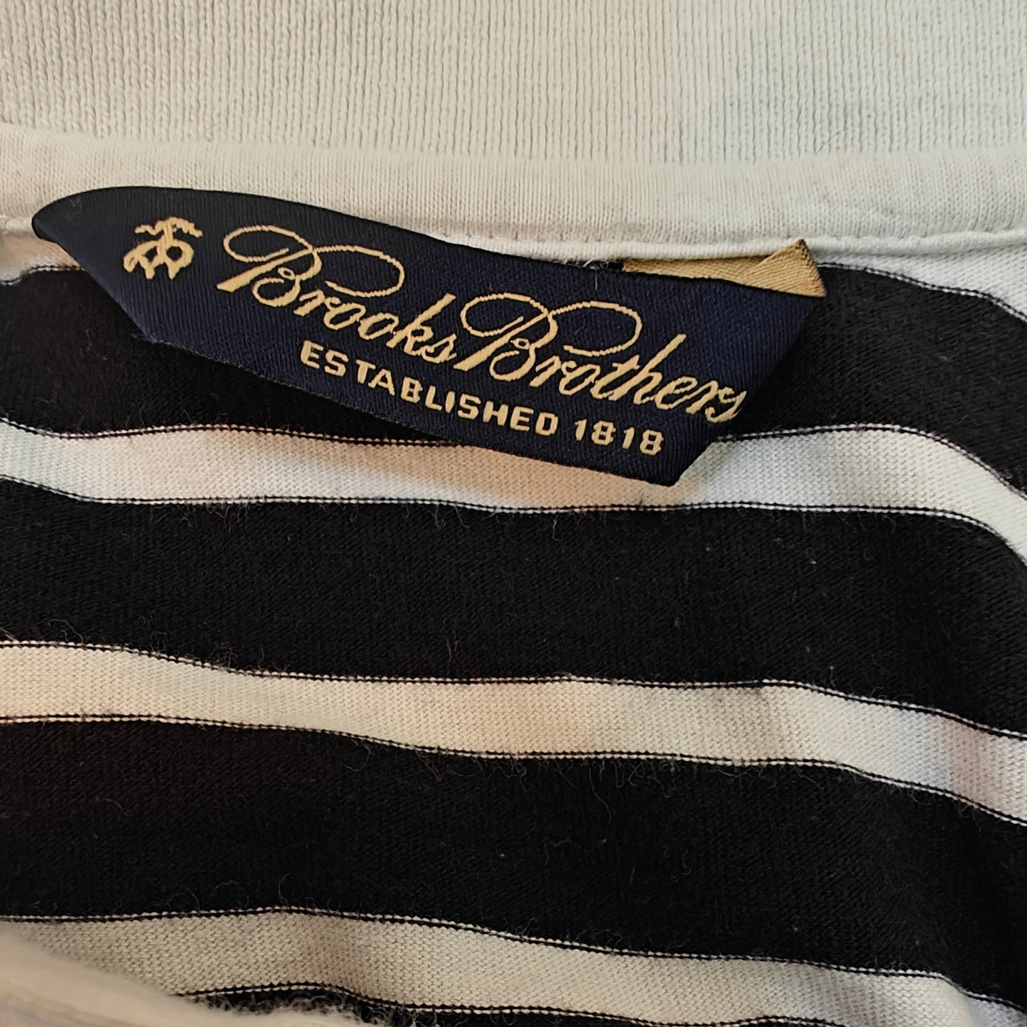 Navy and White Stripe Polo Shirt