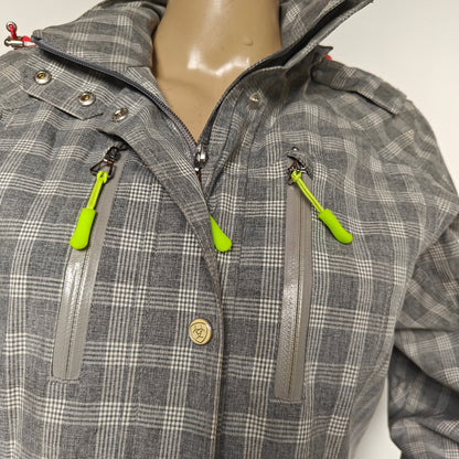 Gray Plaid Softshell Equestrian Field Jacket