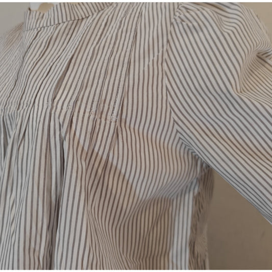 Striped Mock Neck Blouse