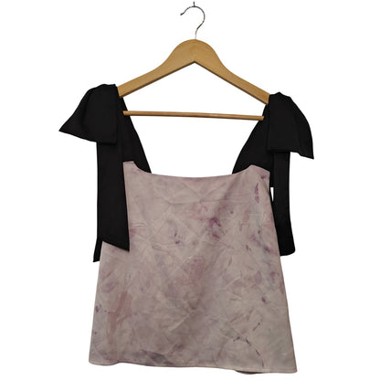 Pink Tie-Dye Bow Strap Tank Top