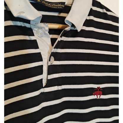 Navy and White Stripe Polo Shirt