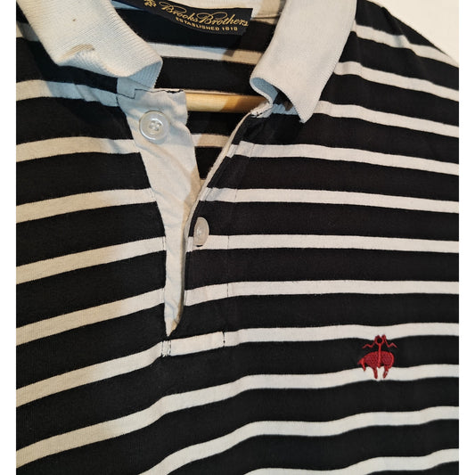 Navy and White Stripe Polo Shirt