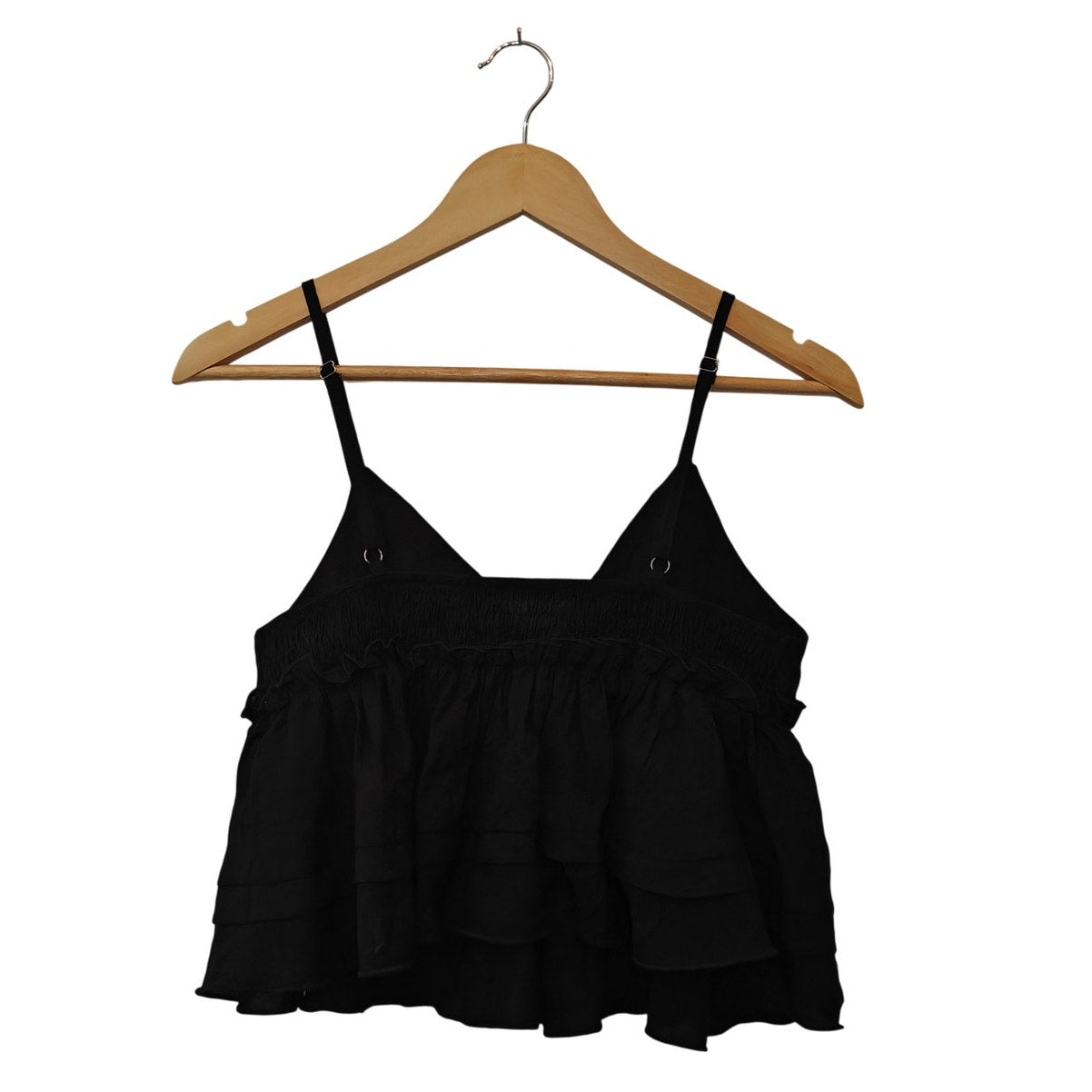 Black Ruffle Babydoll Cami Top