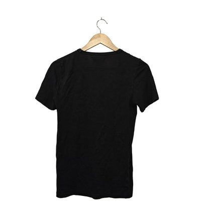 Black V-Neck Short Sleeve Tee