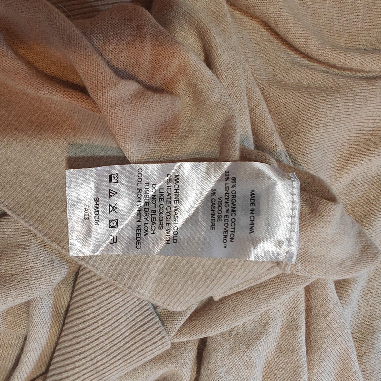Beige Heathered Quarter Zip Pullover Sweater