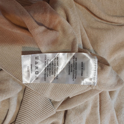 Beige Heathered Quarter Zip Pullover Sweater