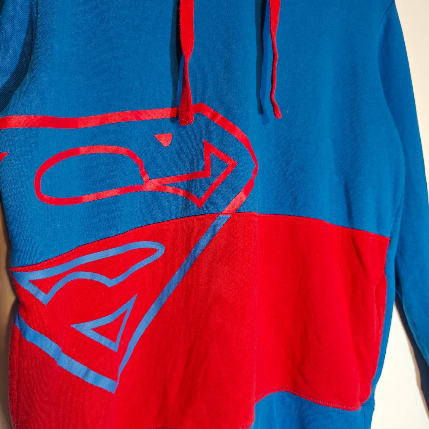 Red & Blue Superman Colorblock Hoodie