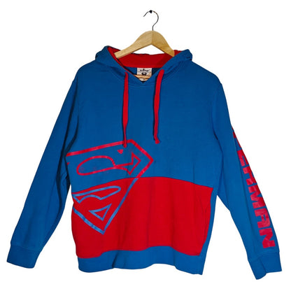 Red & Blue Superman Colorblock Hoodie