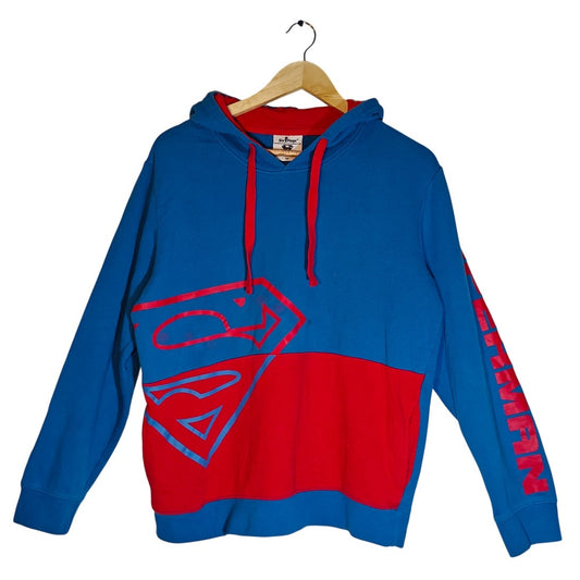 Red & Blue Superman Colorblock Hoodie