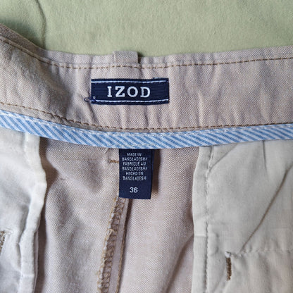 Khaki Linen-Blend Chino Shorts
