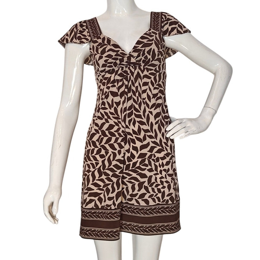 Brown Print Off the Shoulder Mini Dress