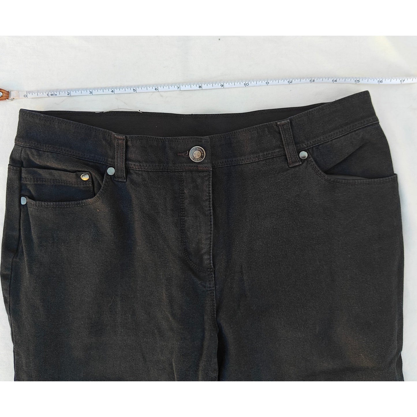 Black Straight Leg Mid Rise Jeans
