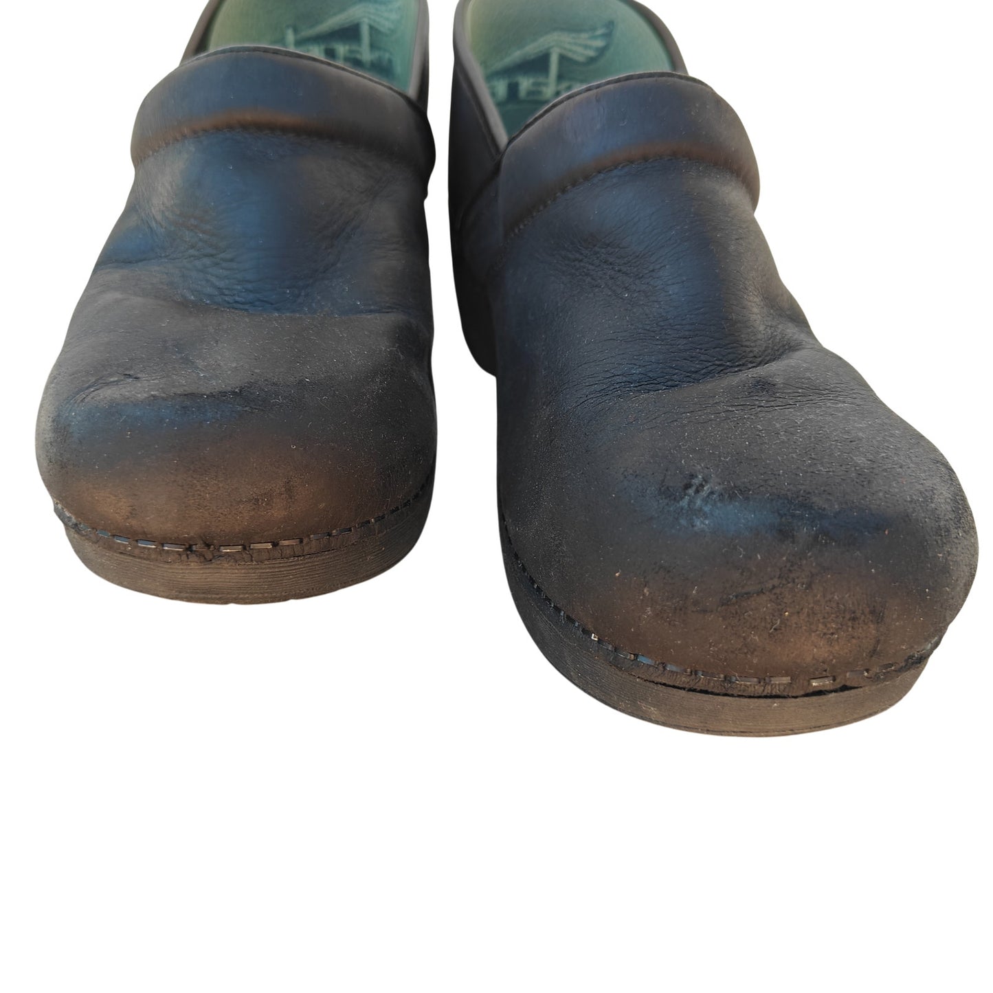 Black Leather Clogs
