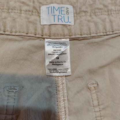 Khaki Wide Leg Cargo Pants