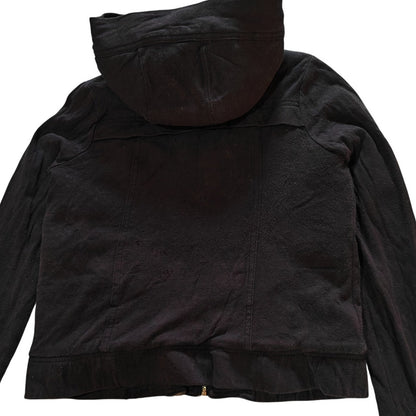 Black Sherpa-Lined Hooded Jacket
