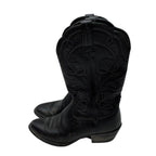 Black Leather Western Cowboy Boots